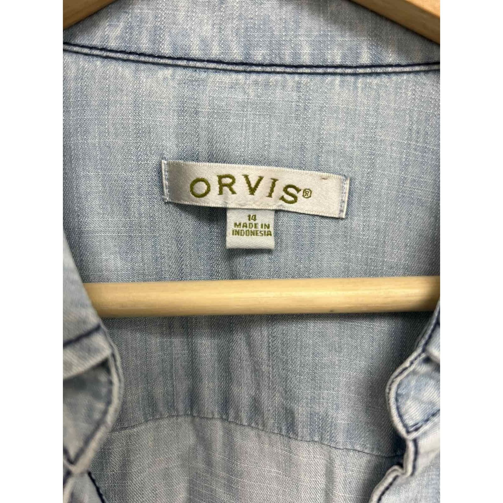 Orvis Orvis Women Tunic Jeans Button Long Sleeve Tencel A001633 Size XL / US 12-14 / IT 48-50 - 6 Thumbnail