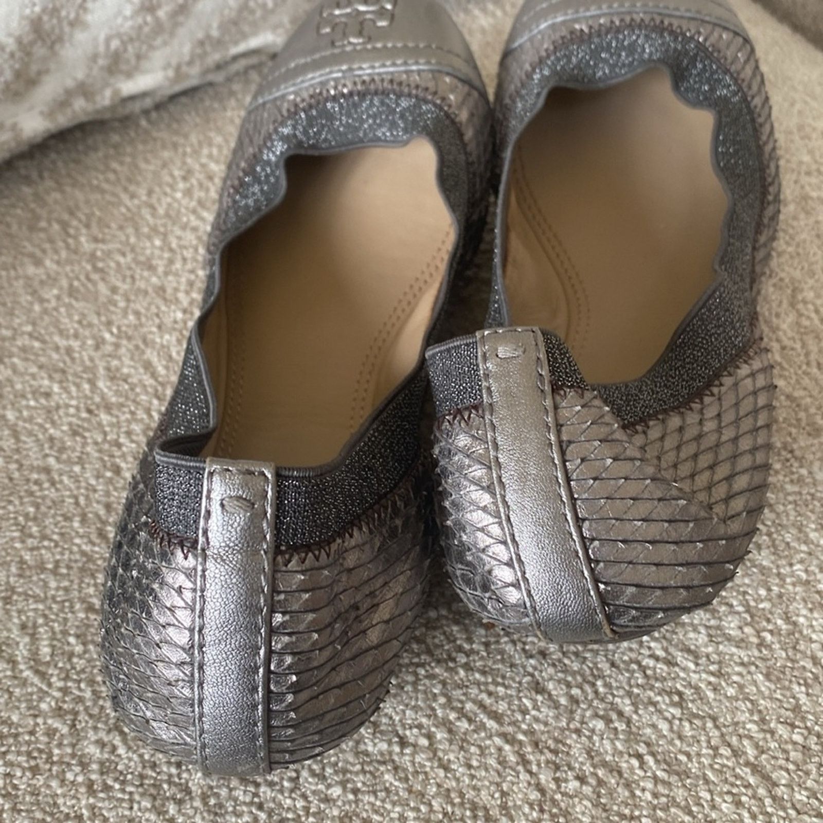 Tory Burch Tory Burch Gabby Ballet Python Pewter Gray Size 7 Size US 7 / IT 37 - 2 Thumbnail