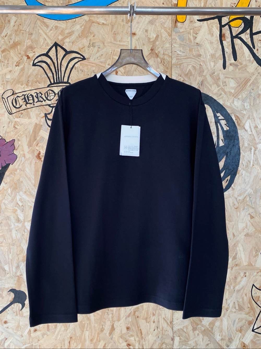 Bottega Veneta Bottega Veneta Navy Cotton Long Sleeve T-Shirt Size L Size US L / EU 52-54 / 3 - 1 Thumbnail