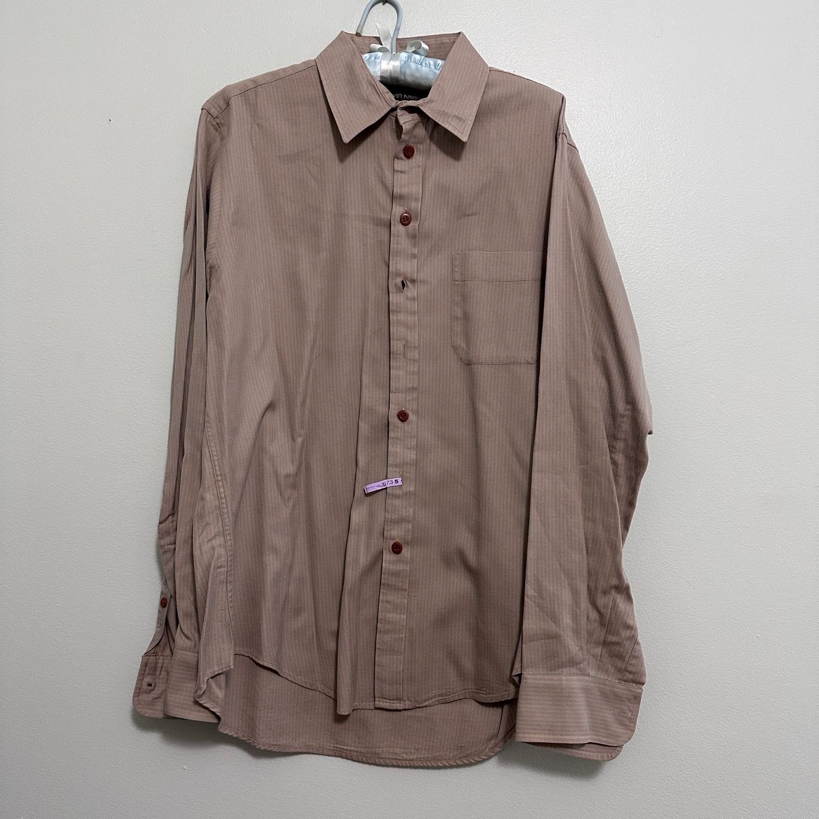 Calvin Klein Calvin Klein beige plaid long sleeve button down size L Size US L / EU 52-54 / 3 - 2 Thumbnail