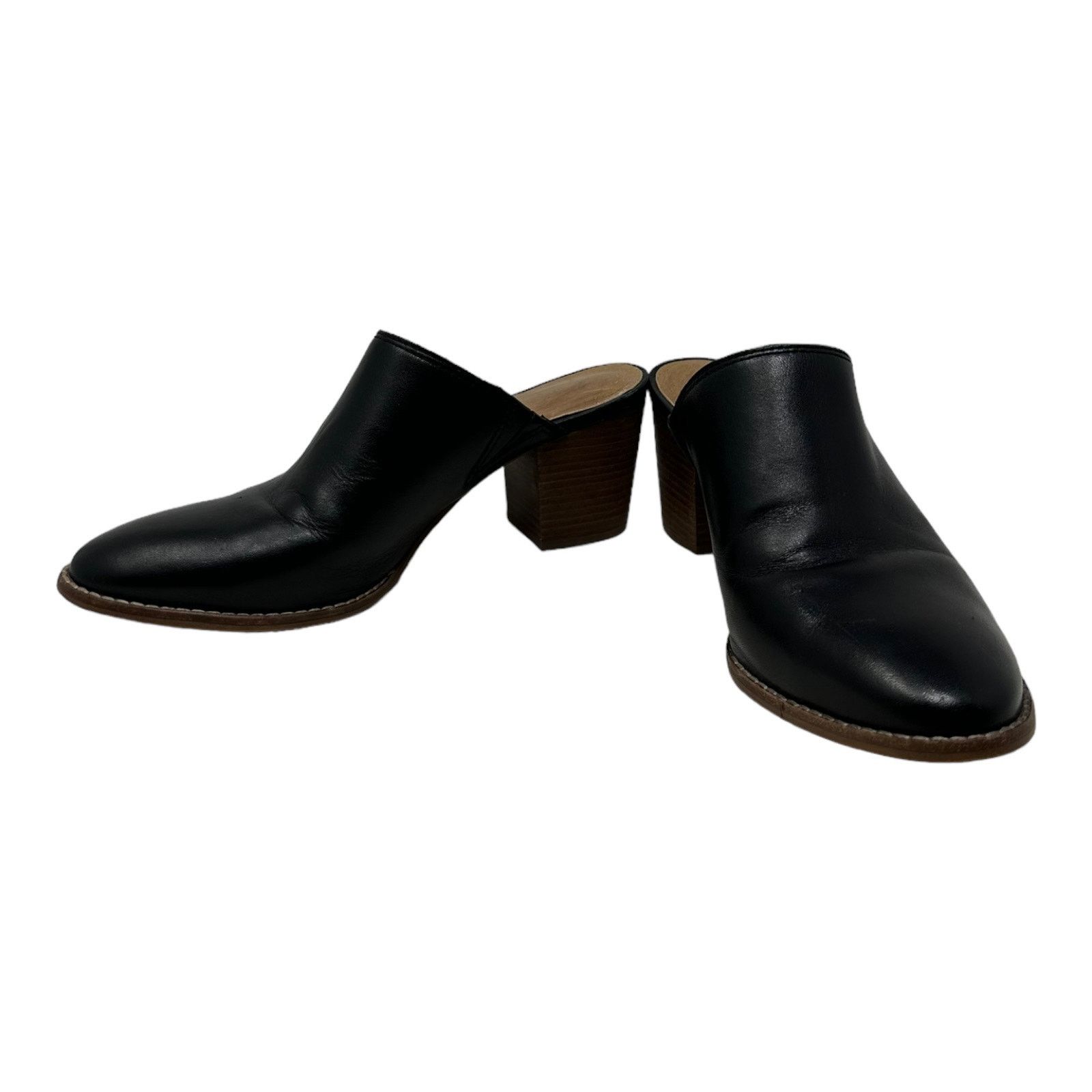 Madewell Madewell black leather block heels mule shoes size 9 Size US 9 / IT 39 - 2 Thumbnail