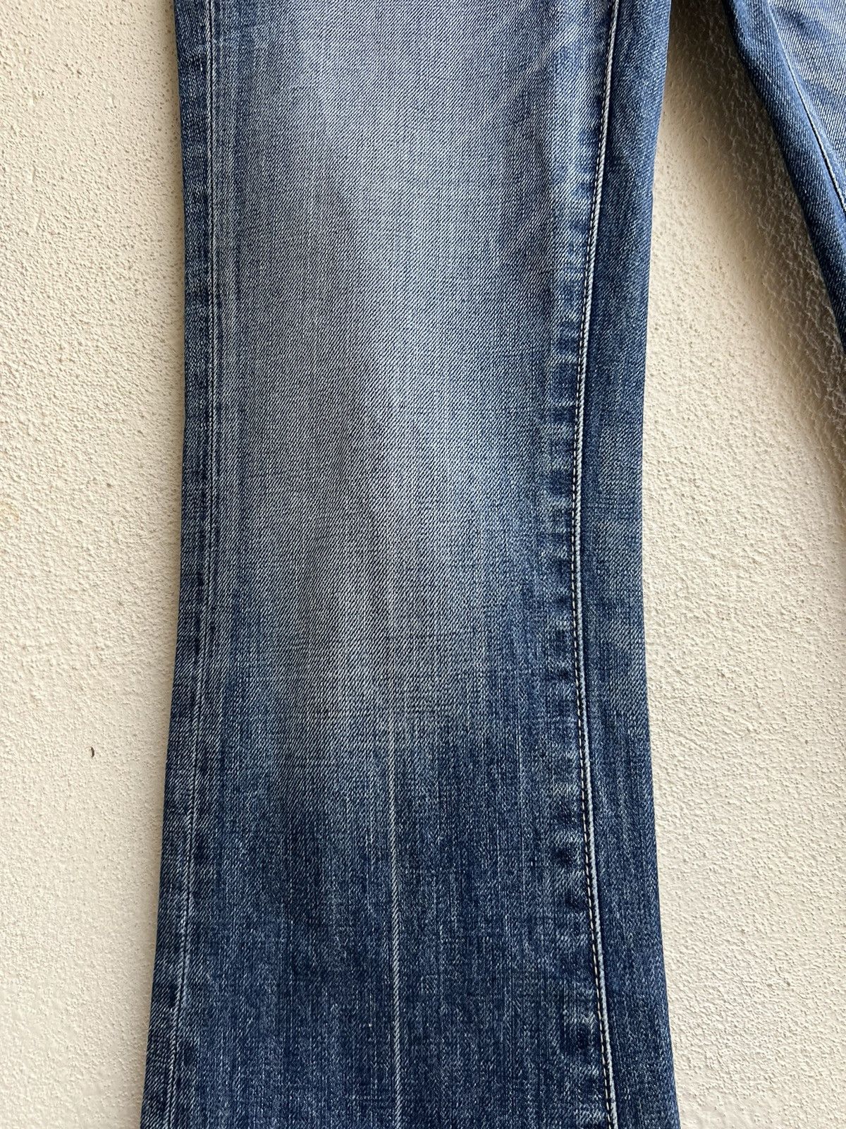 Fragment Design Vintage Vanquish Gold Fade Muddy Blue Denim Flare Jeans Size US 29 - 8 Thumbnail
