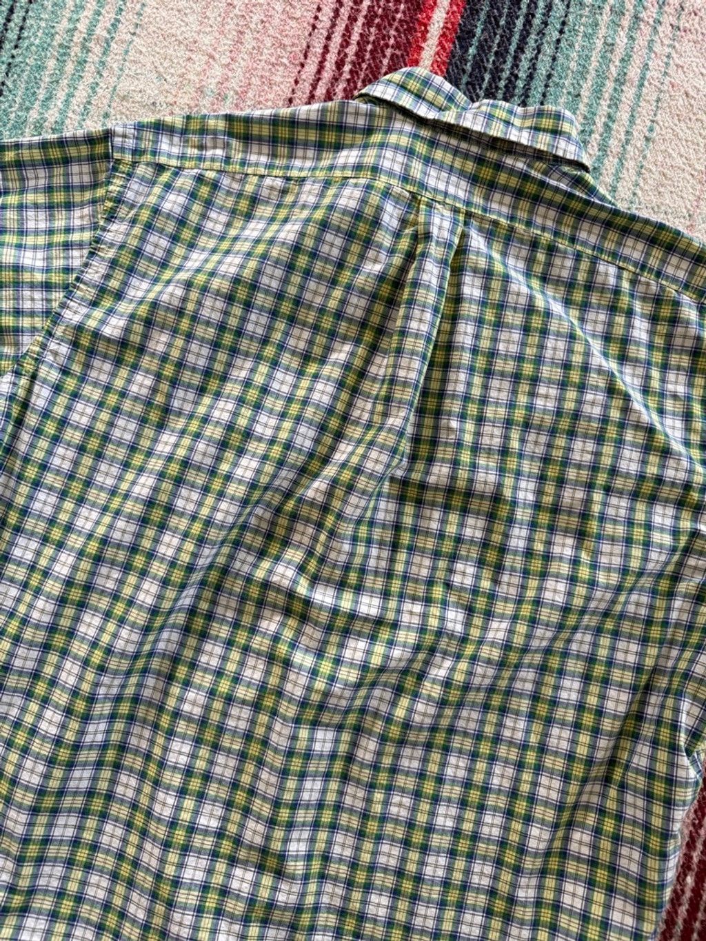 Ralph Lauren × Vintage Men's Ralph Lauren Casual Button Down Shirt L Green Blue Pla Size US L / EU 52-54 / 3 - 4 Thumbnail