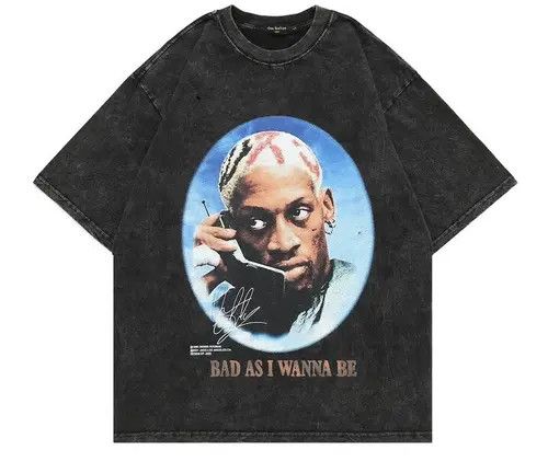 image of Drodman Oversized Punk Graphic Tee in Black, Men's (Size XL)
