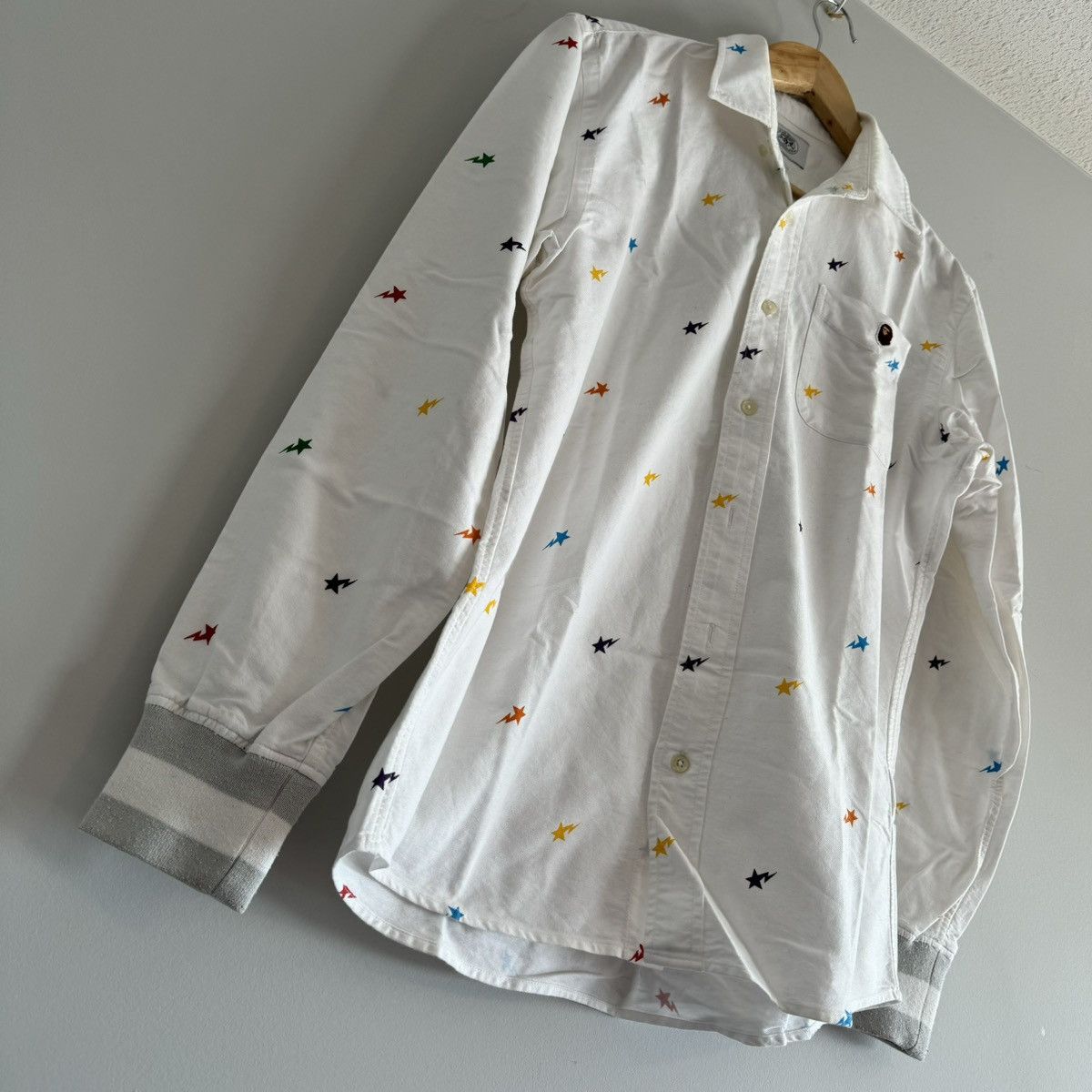 Bape OG Multicolor Star Pattern Long Sleeve Button Up Shirt Size US M / EU 48-50 / 2 - 5 Thumbnail