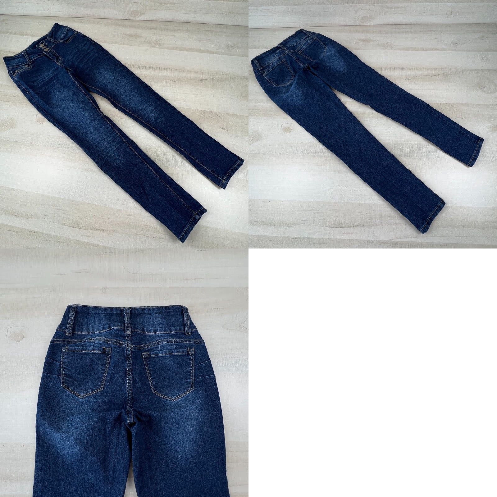Vintage Bob Jeans Womens Dark Blue Mid Rise Skinny Jeans Stretch 3 Juniors Size 26" / US 2 / IT 38 - 8 Thumbnail