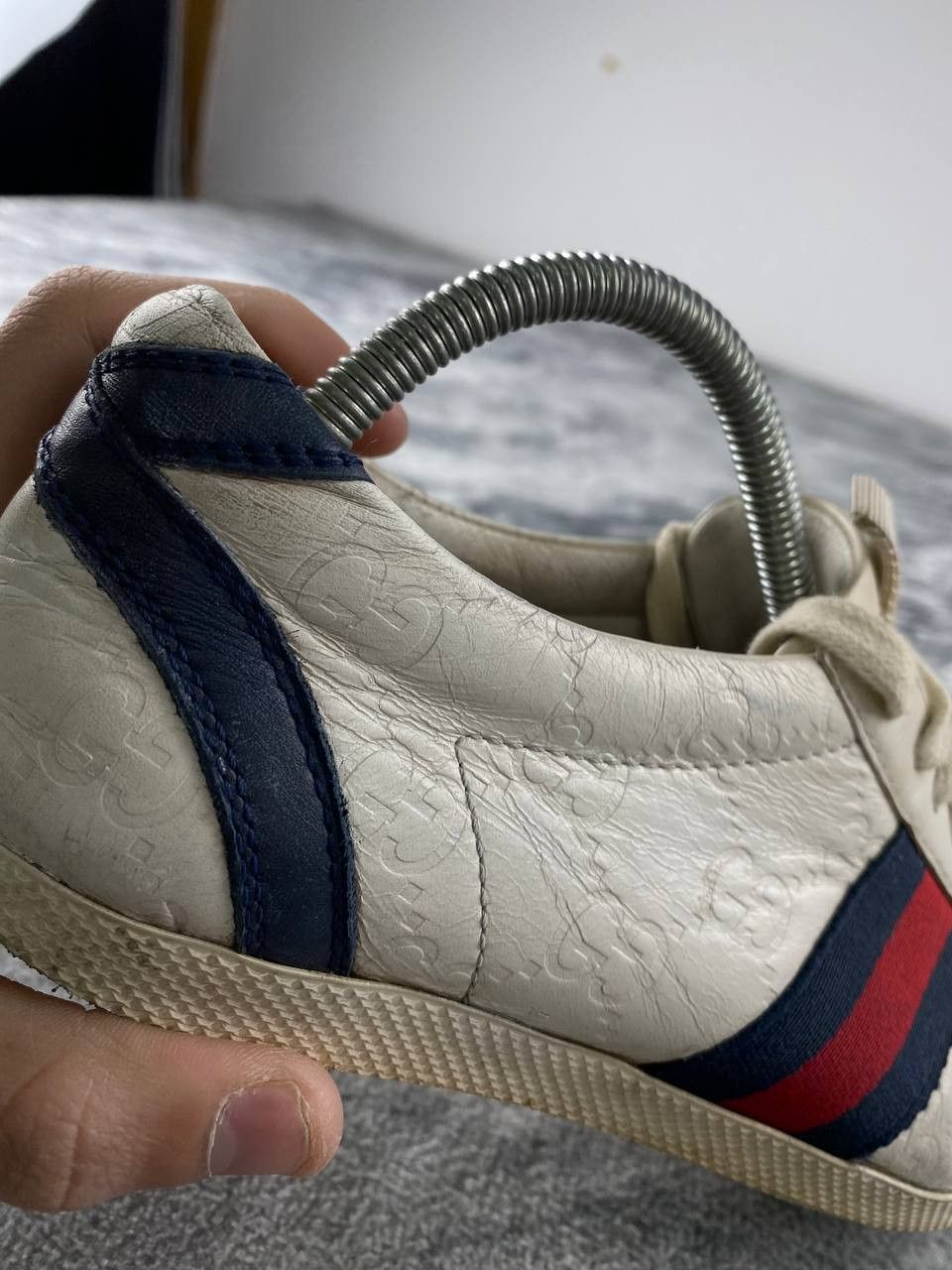 Gucci Gucci Ace Leather GG Sneaker Women Size 35 White Size US 5 / IT 35 - 6 Thumbnail