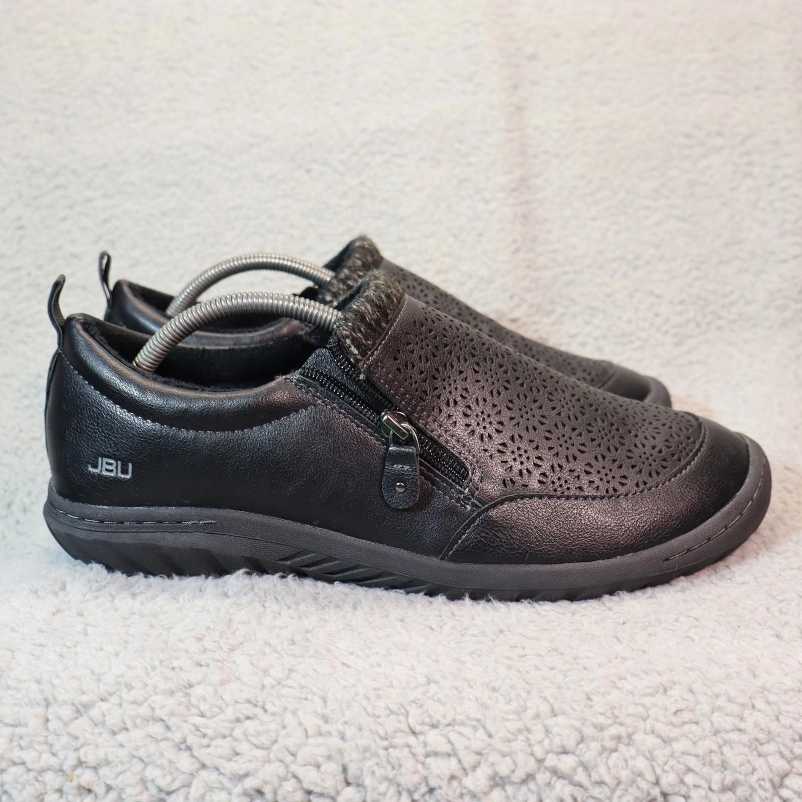Designer JBU Cranberry Black Womens Slip On Shoes 12W Memory Foam Zip Size US 12 / IT 42 - 4 Thumbnail