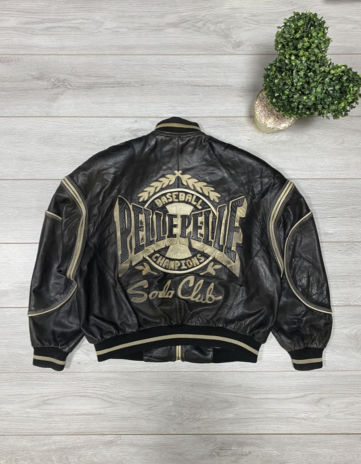 Pelle Pelle Pelle Pelle 🔥SODA 2in1 vest vintage hood leather bomber Marc Size US XL / EU 56 / 4 - 3 Thumbnail