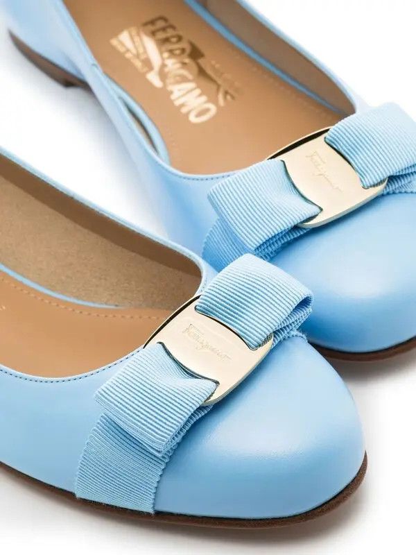 Salvatore Ferragamo o1y0426 Ballet Flats in Sky Blue Size US 5.5 / IT 35.5 - 2 Thumbnail