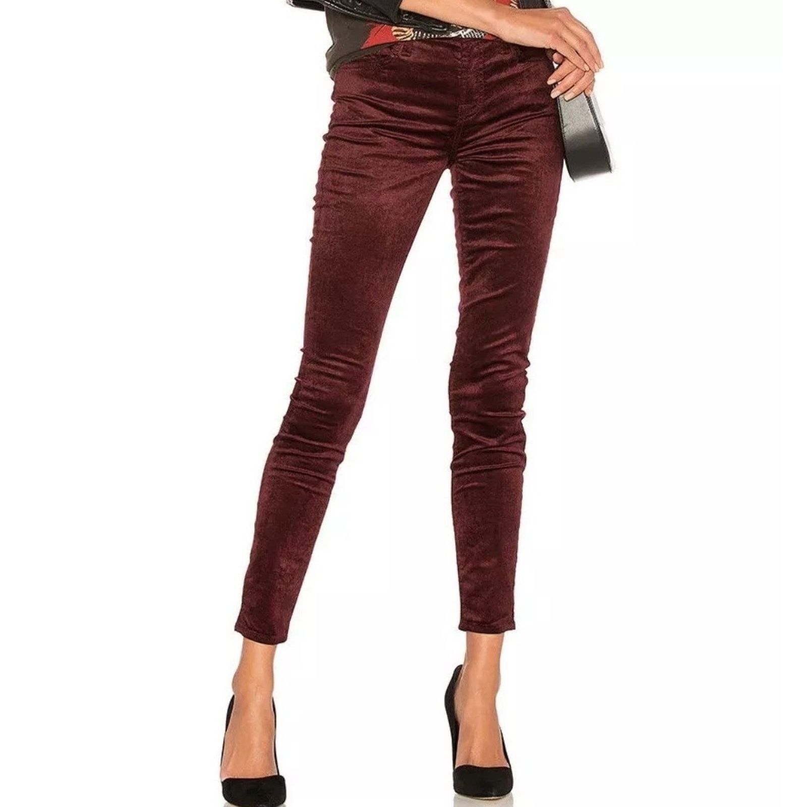 7 For All Mankind 7 For All Mankind Velvet Skinny Jeans Size 25 in Wine Size 25" / US 0 / IT 36 - 1 Thumbnail