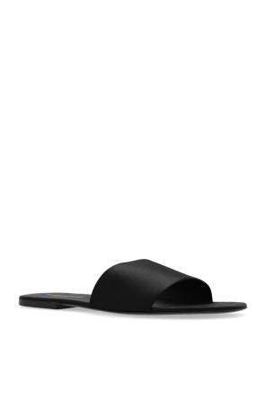 Saint Laurent Paris o1s1wg110426 776915 Carlyle Slides Slippers in Satin Crepe Size US 11 / EU 44 - 3 Thumbnail