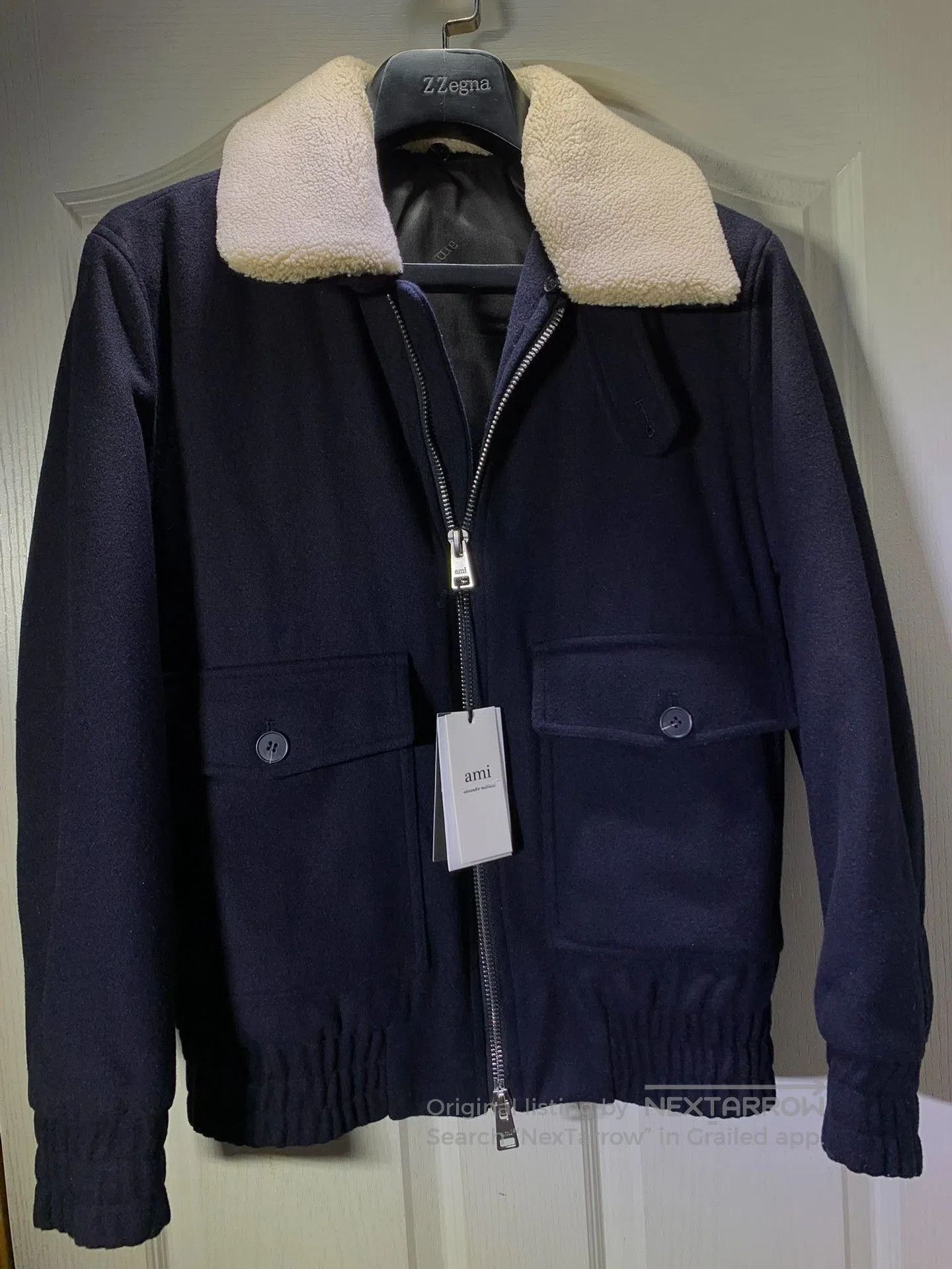 AMI AMI Men's Wool Blend Fur Collar Jacket. Size US L / EU 52-54 / 3 - 1 Thumbnail