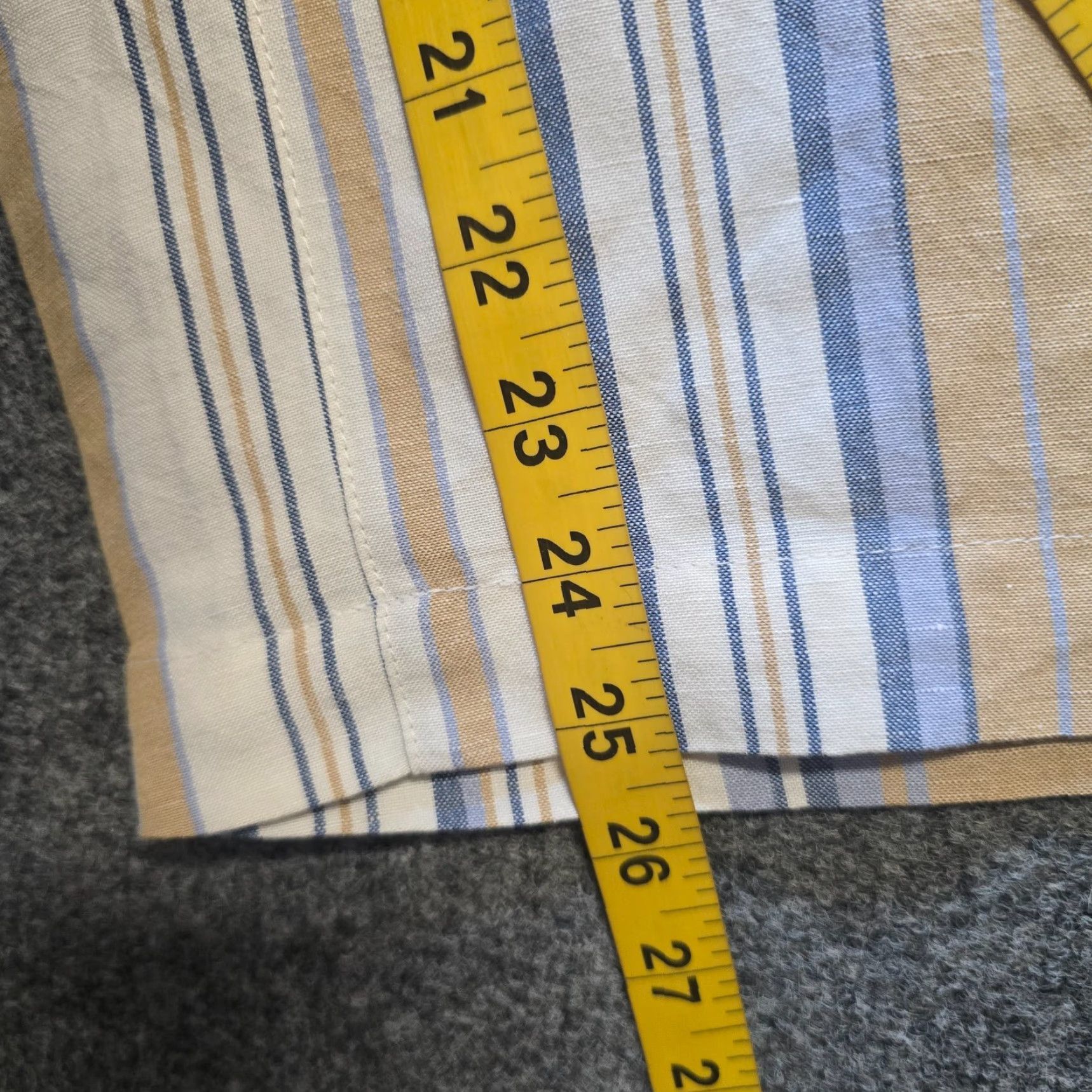 J. Jill J. Jill Pants Womens XL Blue Tan Striped Wide-Leg Linen Cropped Beachy Capsule Size 40" / US 18 - 7 Thumbnail