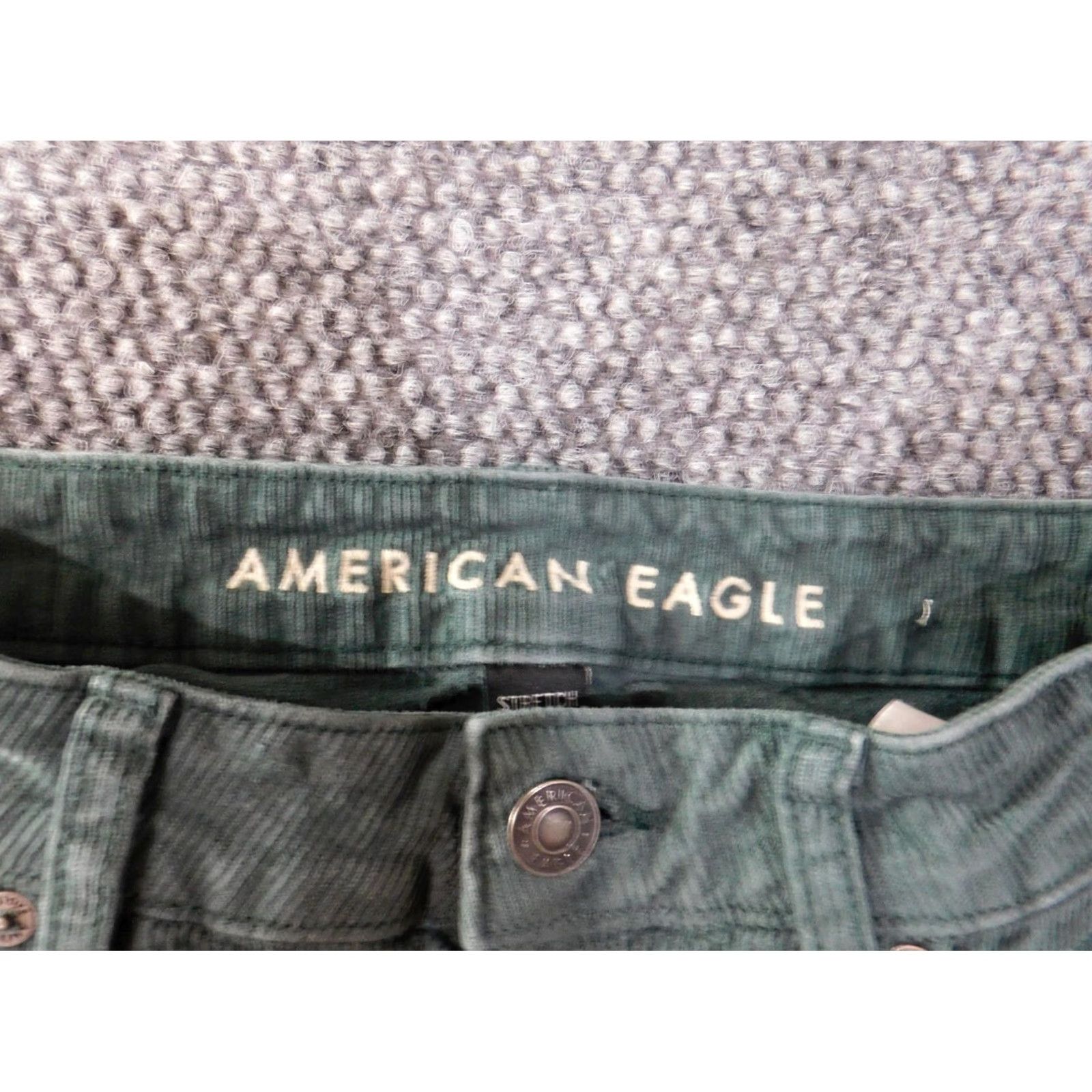 American Eagle Outfitters American Eagle Jeans Womens size 0 Mom Straight Green Corduroy Retro Nickel Zipper Pockets Size 26" / US 2 / IT 38 - 3 Thumbnail