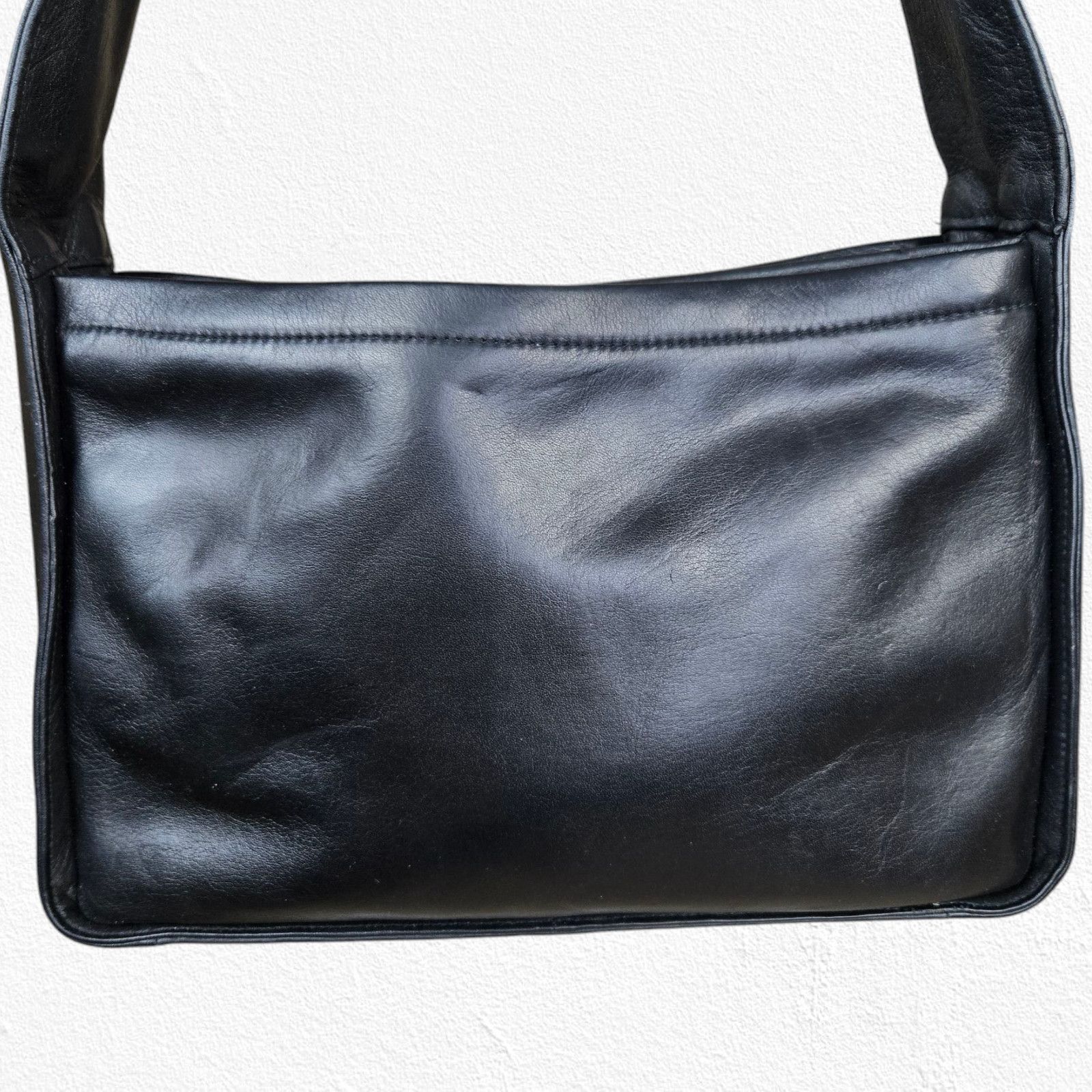 Vintage 80s Vintage Black Leather Minimalist Shoulder Bag Size ONE SIZE - 3 Thumbnail