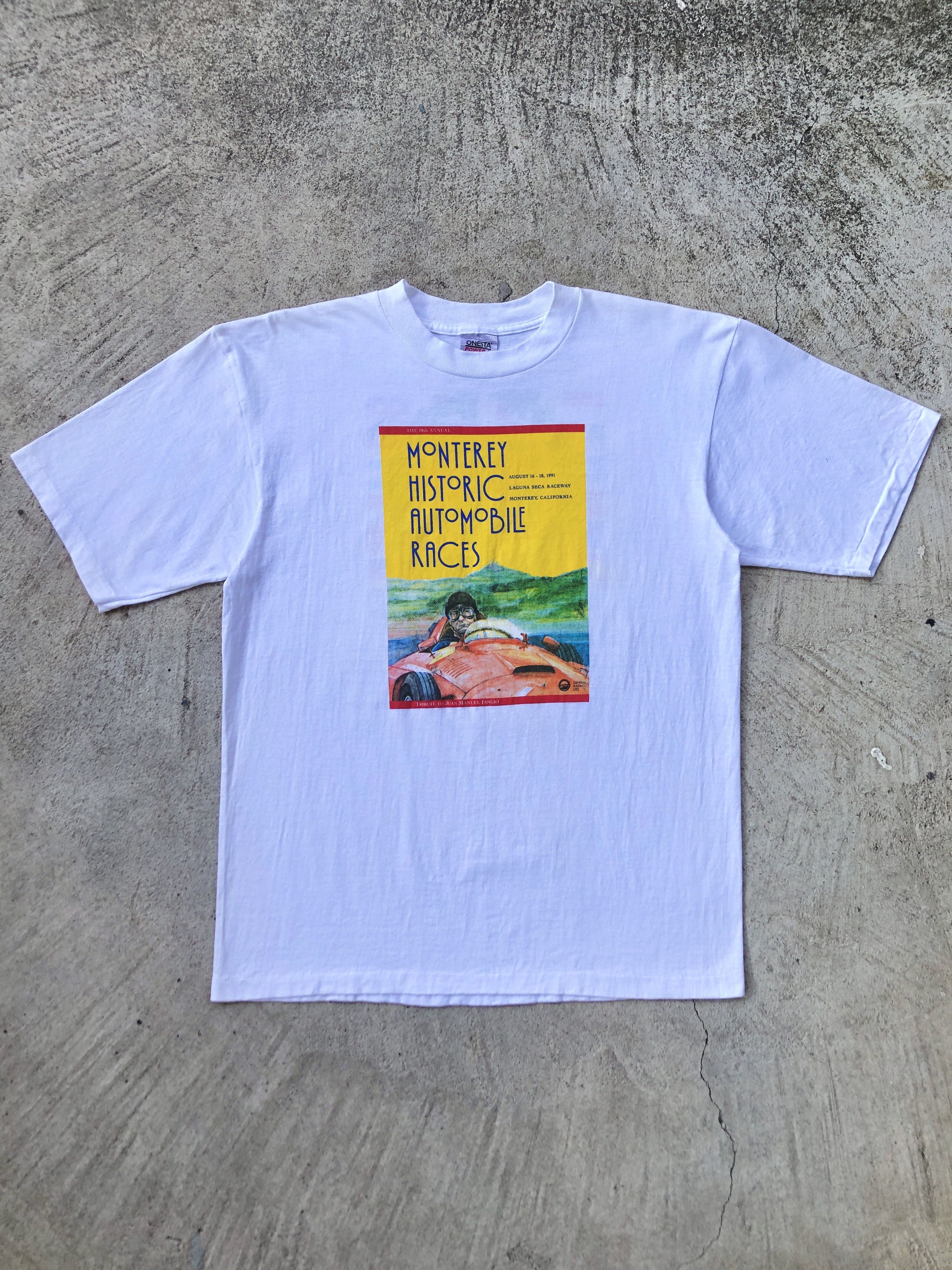 NASCAR Vintage 90s Monterey Historic Automobile Races T-shirt Size US XL / EU 56 / 4 - 1 Thumbnail
