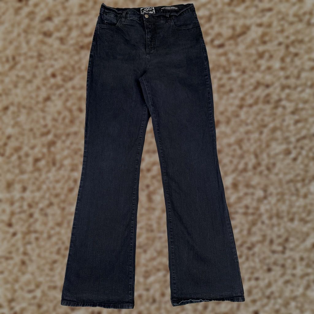 NYDJ NYDJ Jeans Womens 12 Bootcut Black Dark Wash High Rise Stretch Rhinestone 32x32 Denim Cotton Blend Spandex 5-Pocket Design Regular Womens Mens? Size 34" / US 12 / IT 48 - 1 Thumbnail