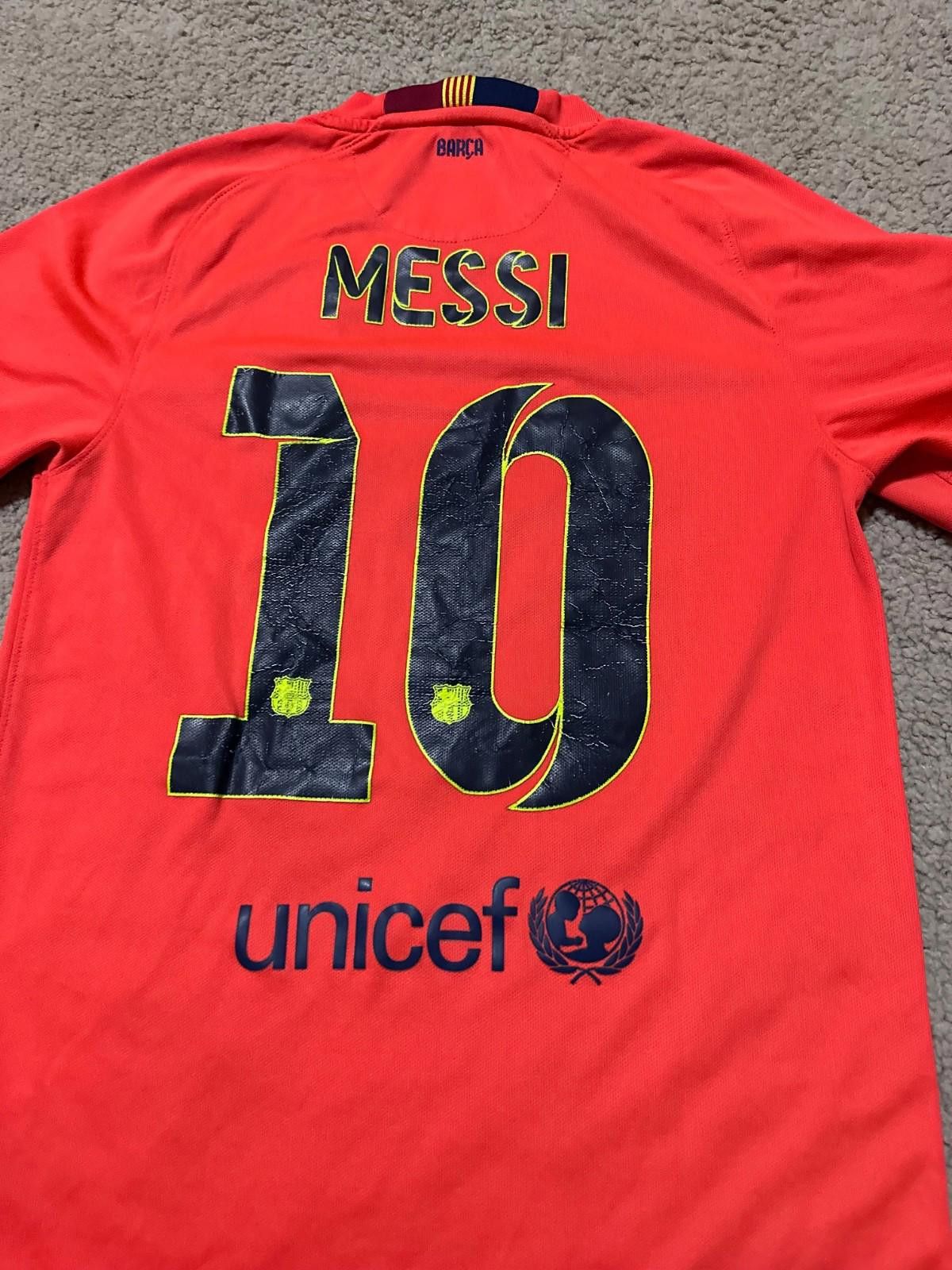 Nike BARCELONA 2014 FOOTBALL SHIRT SOCCER JERSEY NIKE MESSI #10 Size US S / EU 44-46 / 1 - 9 Thumbnail