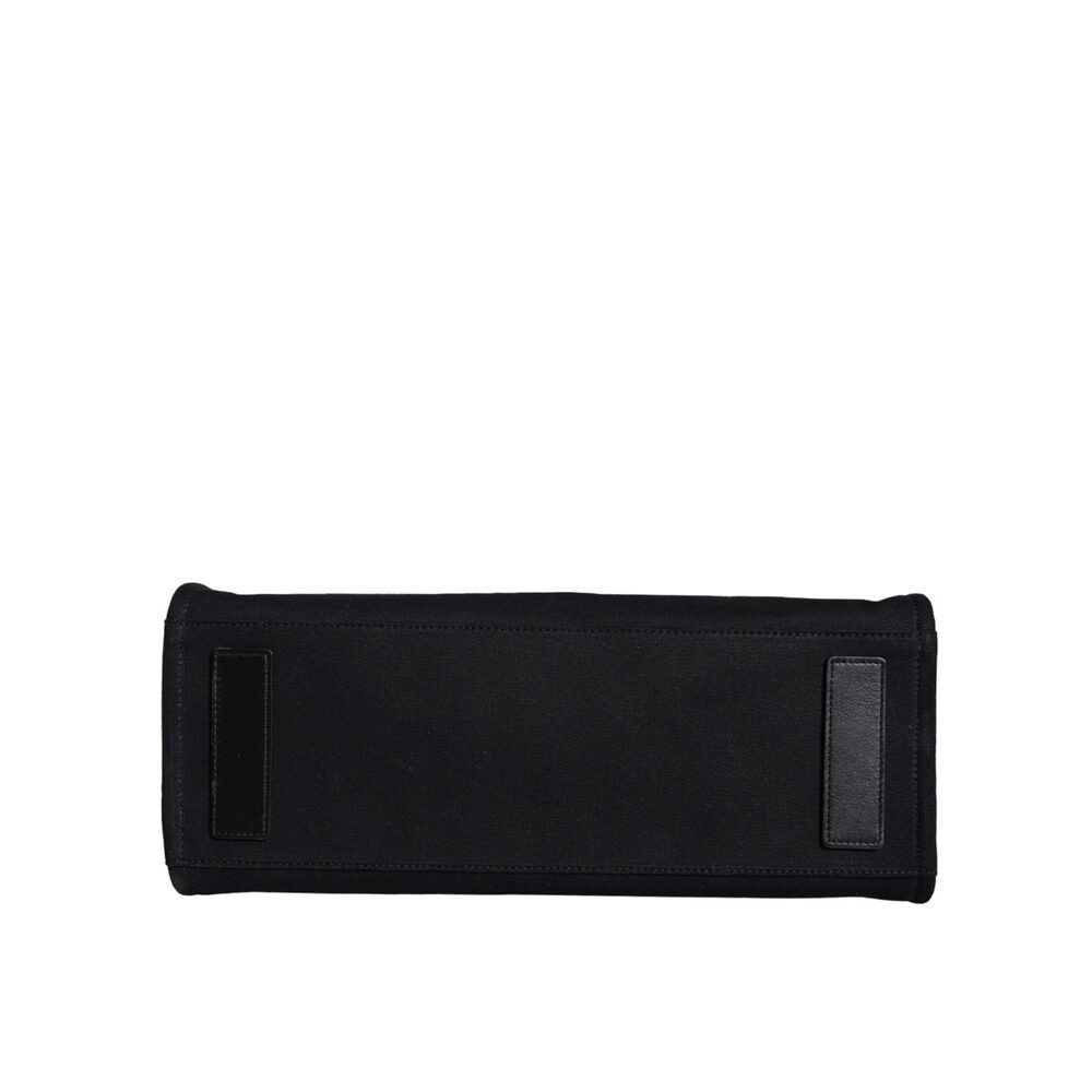 Versace Versace Black Top Handle Canvas Leather Logo Crossbody Tote Size ONE SIZE - 6 Thumbnail