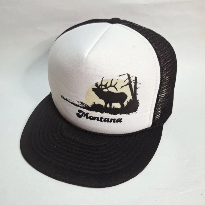 Montane × Vintage Montana SnapBack Vintage Hat – Black & White Mesh Adjustable Size ONE SIZE - 2 Thumbnail