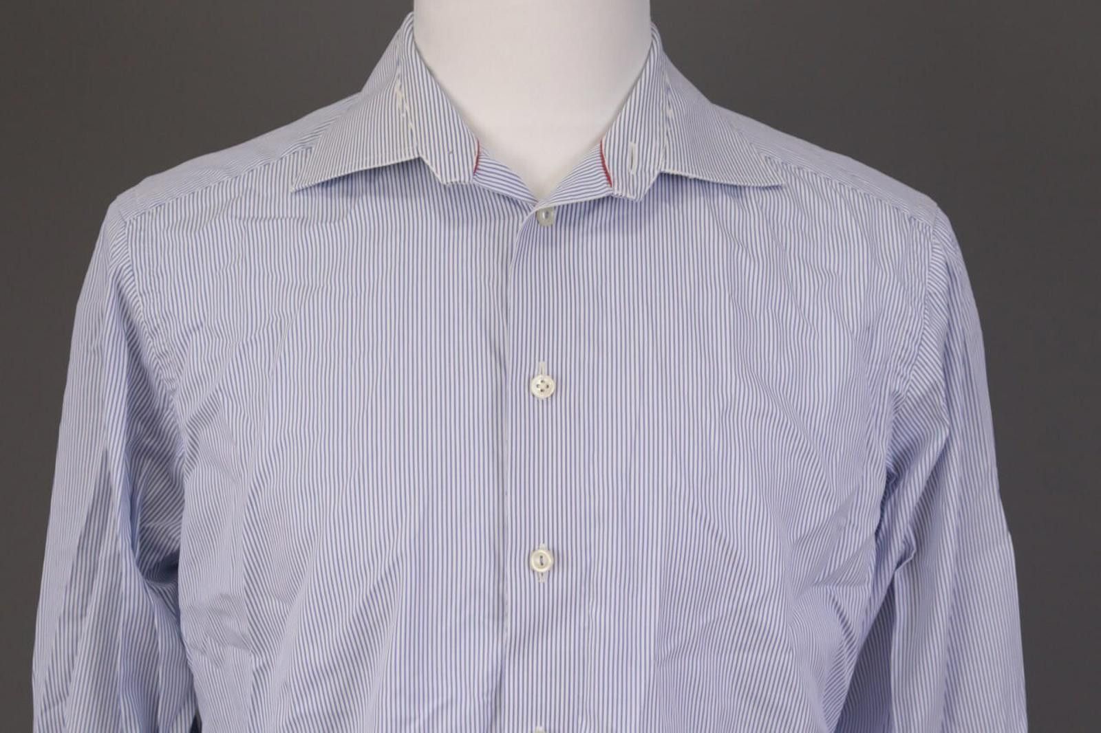 Eton Eton Contemporary Fit Blue Pinstripe Shirt Size 42 / 16 Size US M / EU 48-50 / 2 - 3 Thumbnail