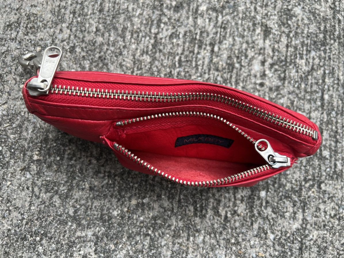 Japanese Brand × Vintage Vintage Milk Boy Japan Red Leather Small Pouch Bag Size ONE SIZE - 11 Thumbnail