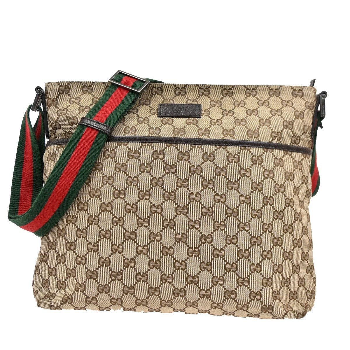 Gucci Gucci Front Pocket Web Messenger GG Canvas Size ONE SIZE - 1 Thumbnail