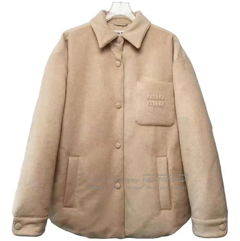 Miu Miu Miu Miu Women's Khaki Wool Down Jacket . Size M / US 6-8 / IT 42-44 - 1 Thumbnail