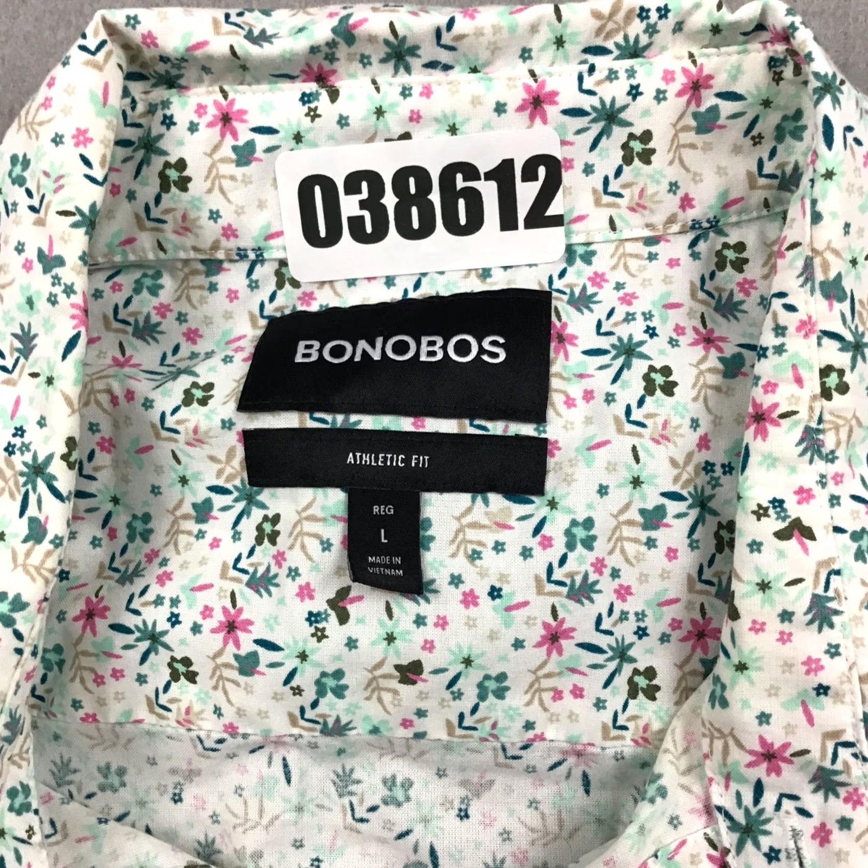 Bonobos Bonobos Shirt Men L Pink Green Floral Short Sleeve Button Athletic Fit L Size US L / EU 52-54 / 3 - 8 Thumbnail