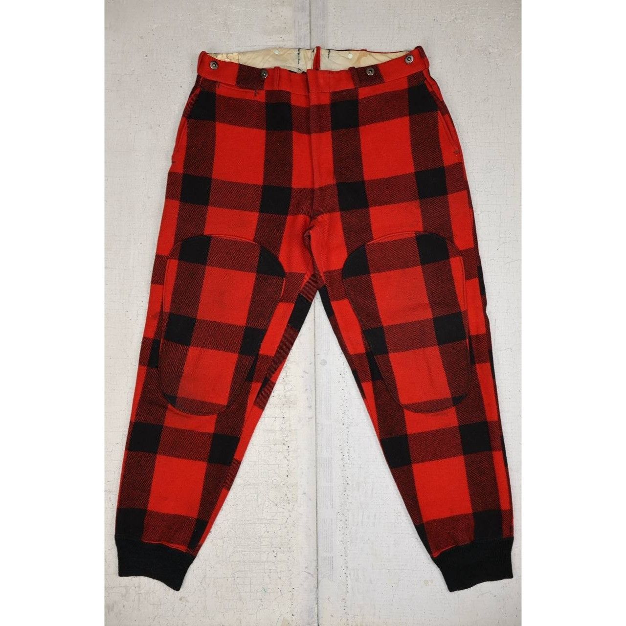 Vintage Vintage Woolrich Black & Red Plaid Wool Hunting Pants Size US 39 - 1 Thumbnail