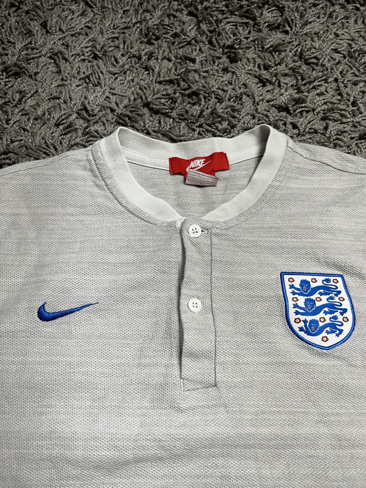 Nike Nike England National Team 2018 Henley Polo Shirt Grey Size US L / EU 52-54 / 3 - 3 Thumbnail
