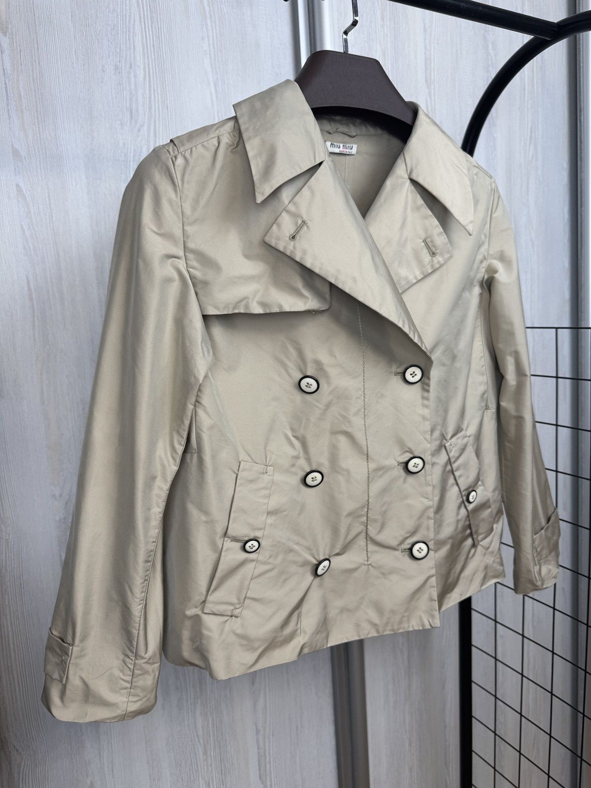 Miu Miu Miu Miu beige double breasted short coat Size S / US 4 / IT 40 - 5 Thumbnail