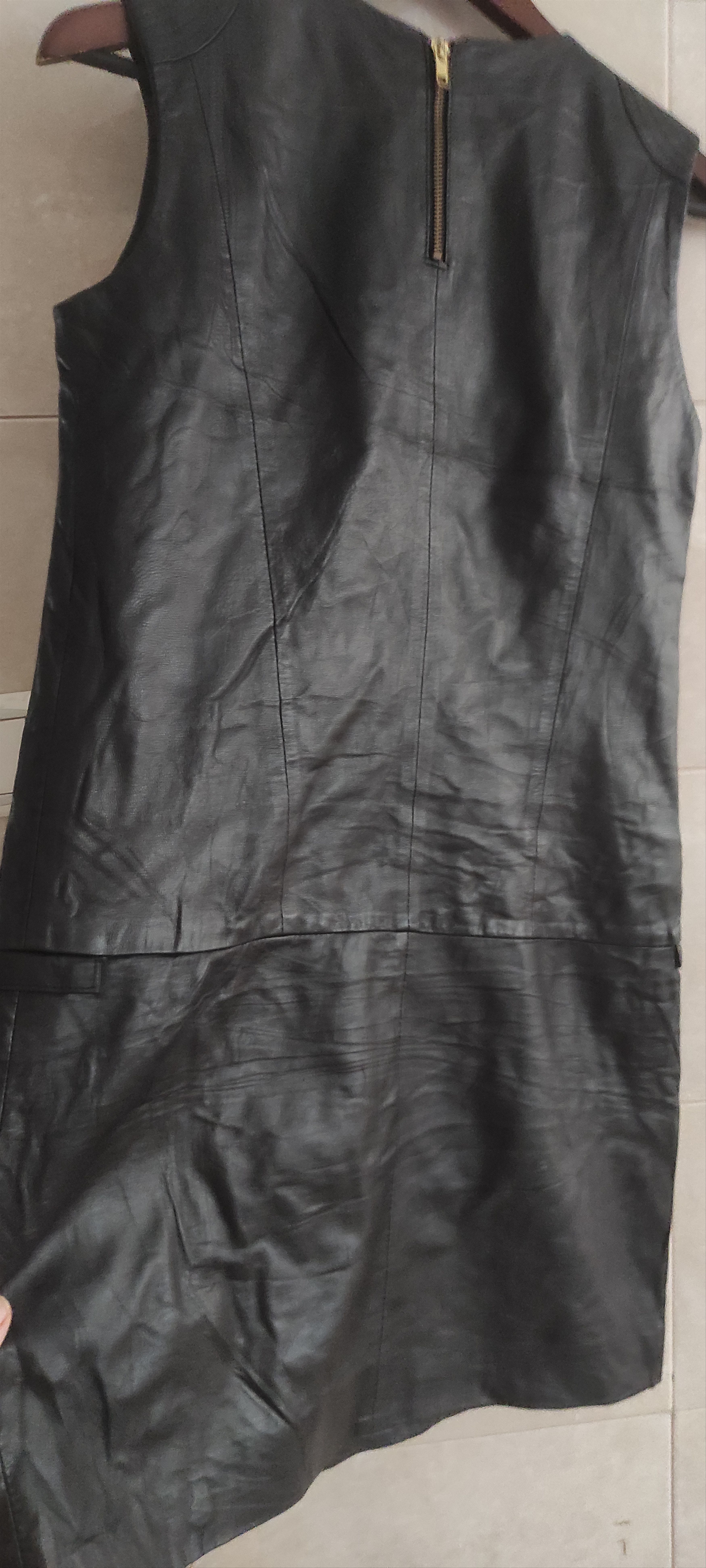 Genuine Leather Corty Bennet Genuine Soft Lambskin Sleeveless Dress Slim Fit Size S / US 4 / IT 40 - 5 Thumbnail