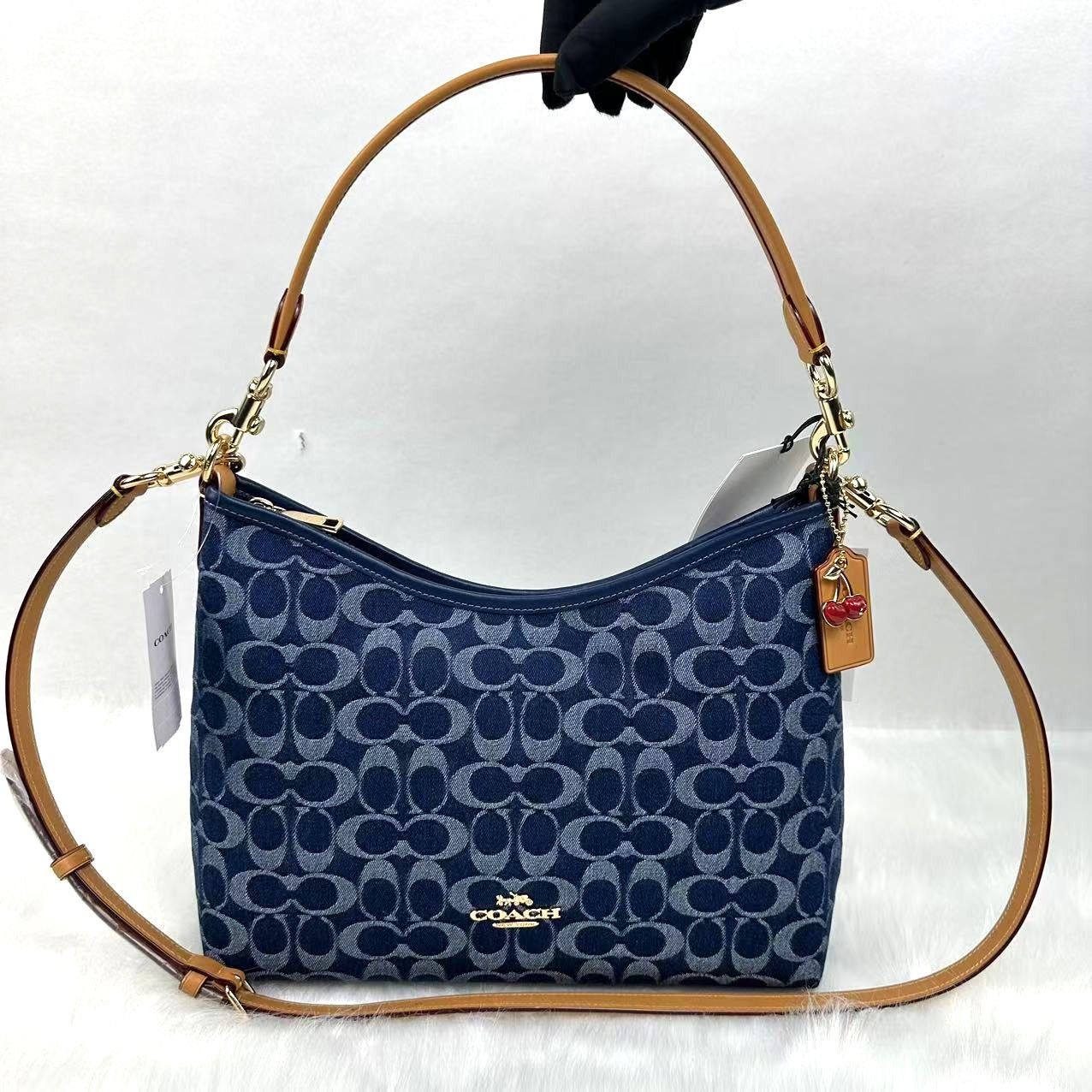 Coach Laurel Shoulder Bag Crossbody Sig Denim Gold/denim NWT in Blue, Women's