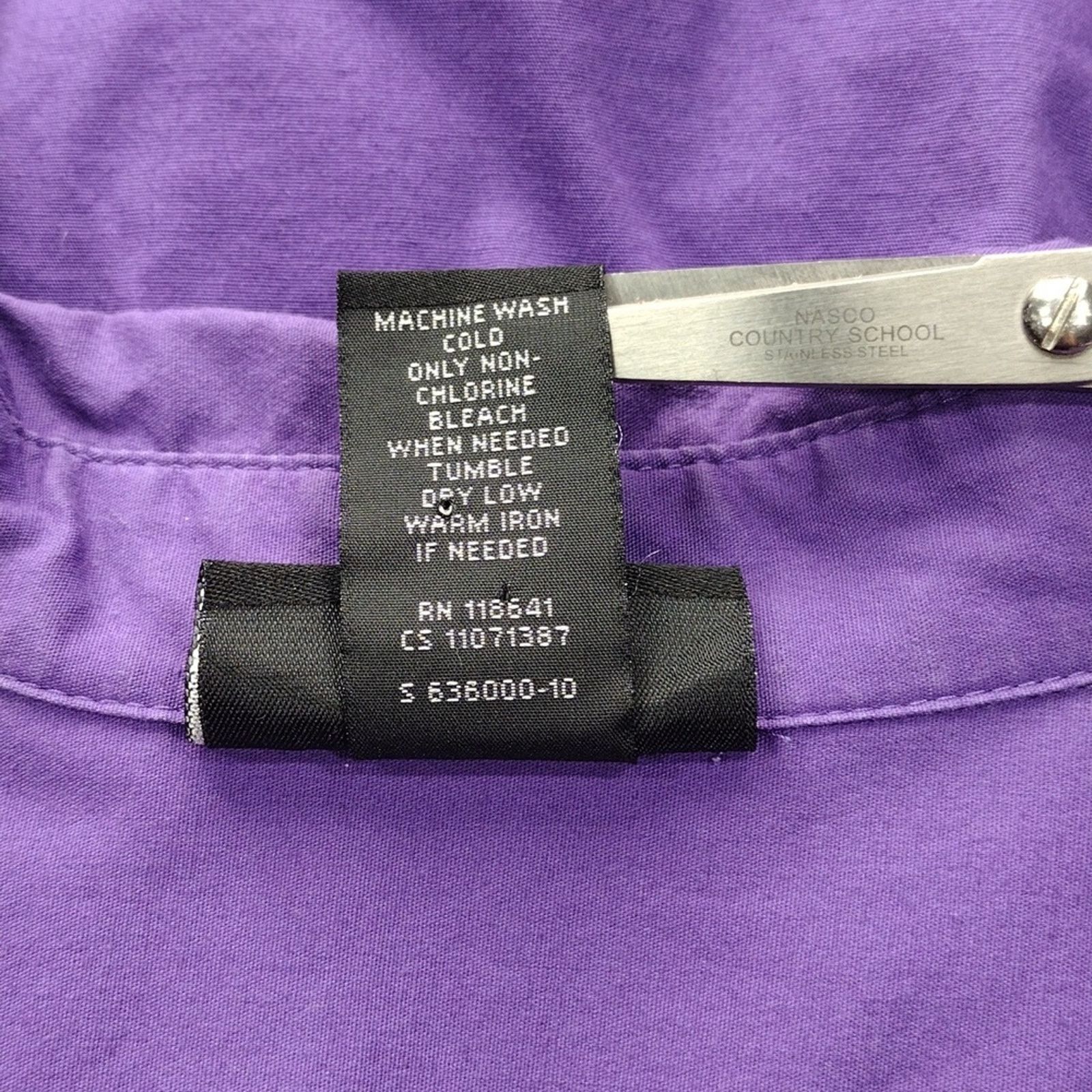 Other Lane Bryant Purple Long Sleeve Button Down Cotton Shirt Size 3XL / US 20-22 - 6 Thumbnail