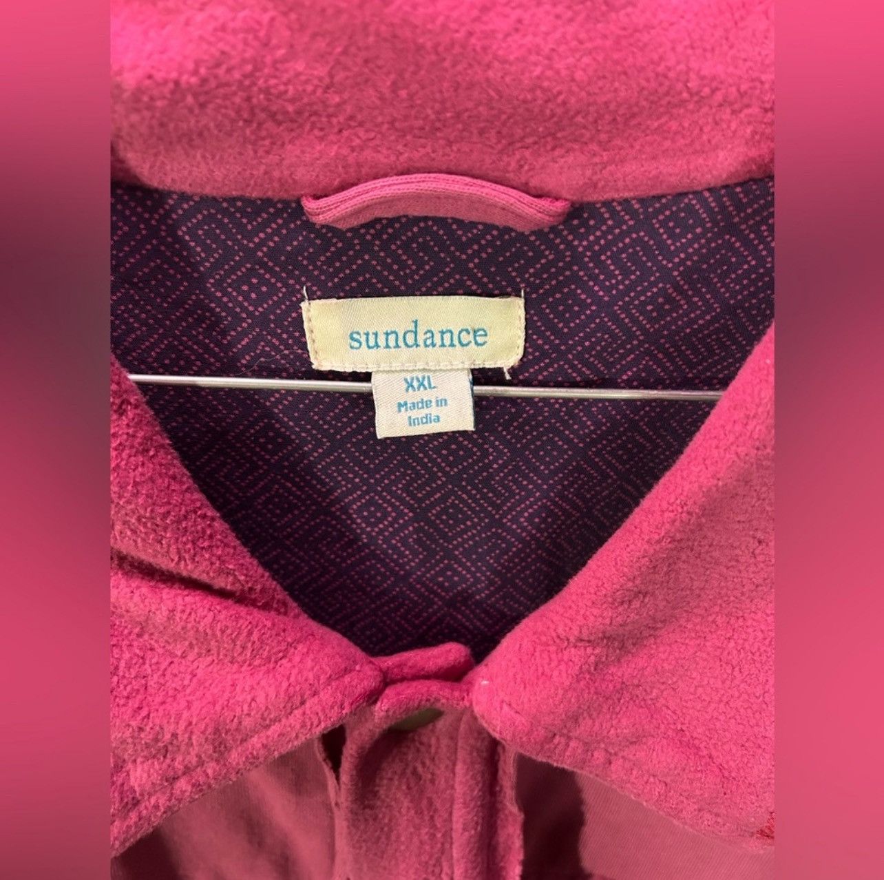 Other Sundance Pink Cotton Fleece Shirt Jacket Artsy Size XXL Size US XXL / EU 58 / 5 - 2 Thumbnail