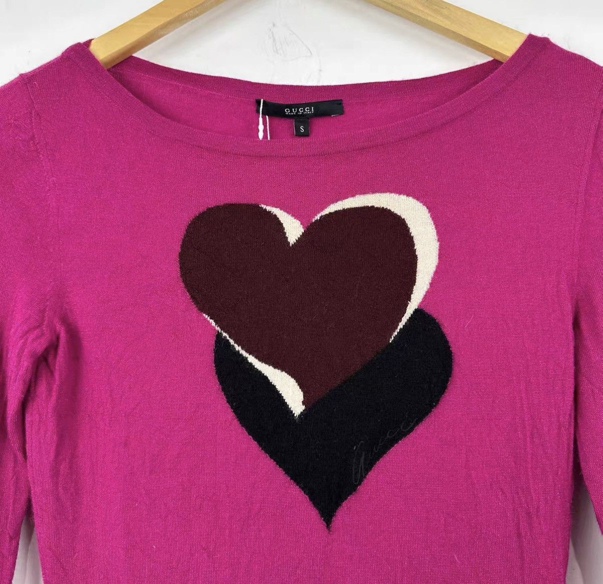 Gucci Gucci Heart Pattern Knit Sweater J42 Size S / US 4 / IT 40 - 3 Thumbnail