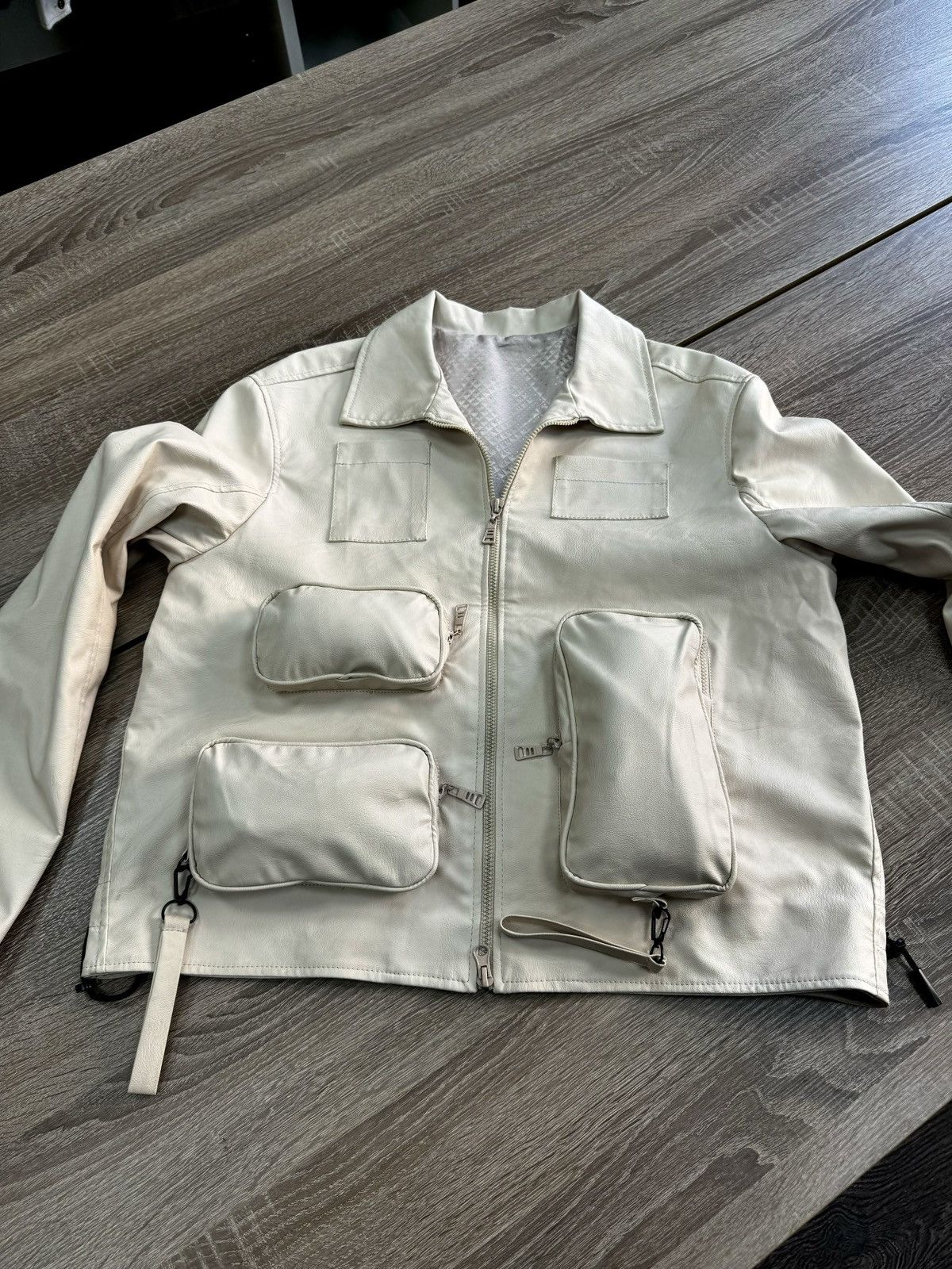Japanese Brand Multi-pocket Cargo Junya Watanabe Style Leather Jacket Size US M / EU 48-50 / 2 - 3 Thumbnail
