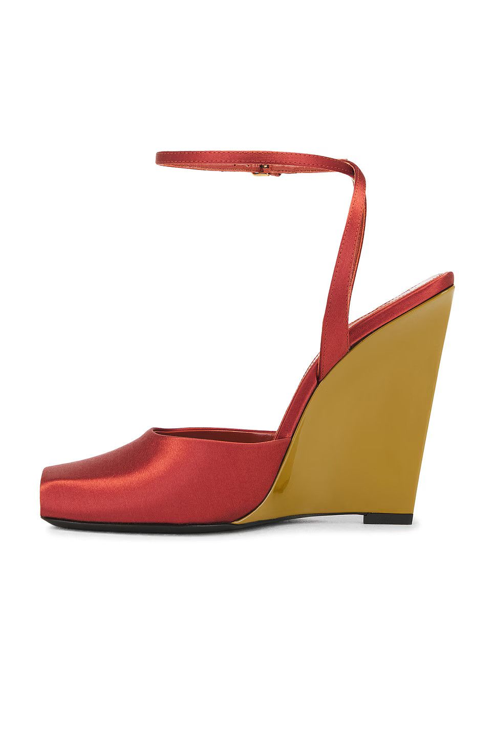 Saint Laurent Paris o1bcso1str0326 La Scandale Wedge Sandal in Dark Ruggine/Red Size US 9 / IT 39 - 5 Thumbnail
