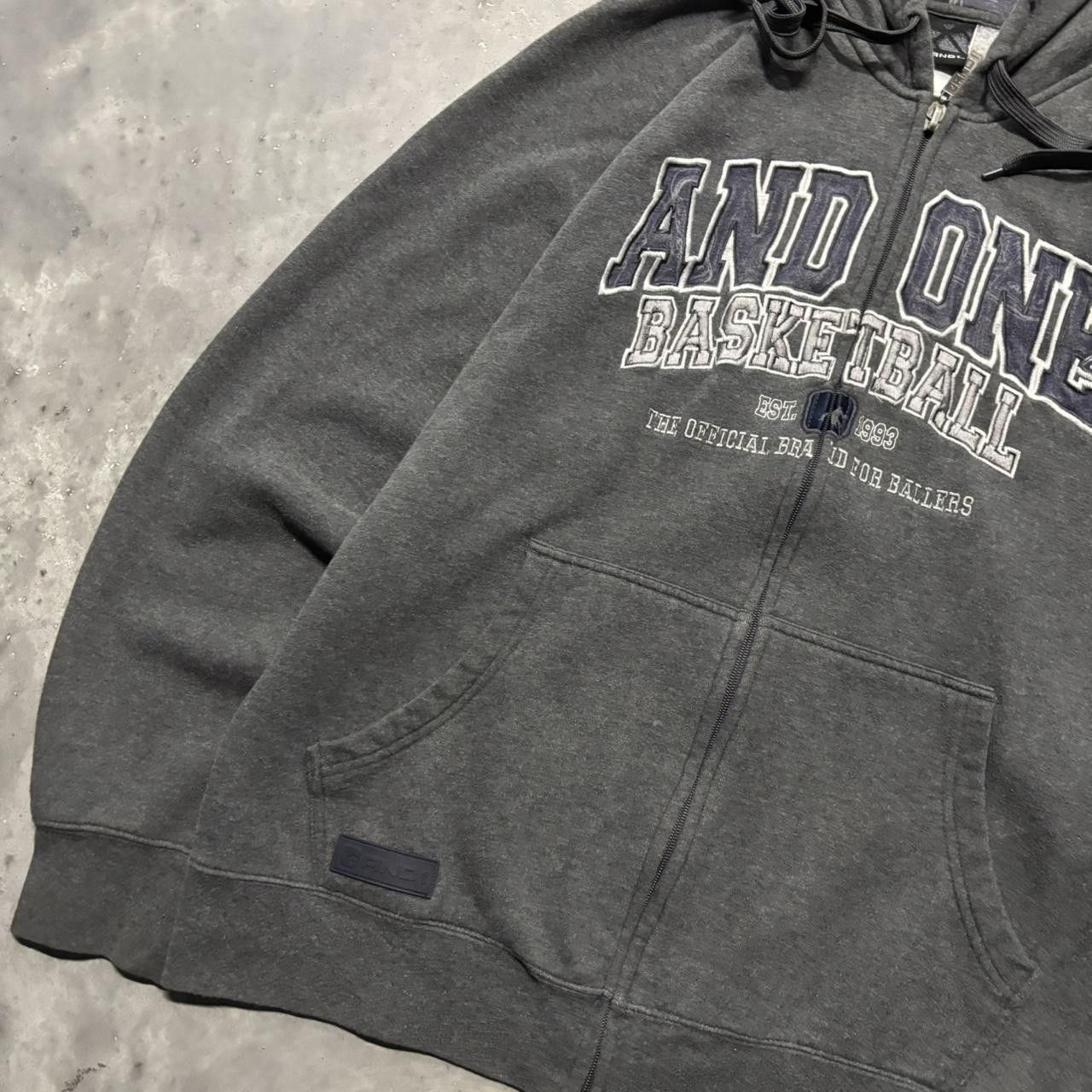 Japanese Brand × Vintage Crazy Vintage Y2K/2000s And One Basketball Spellout Streetwear Zip Up Hoodie! Size US L / EU 52-54 / 3 - 3 Thumbnail