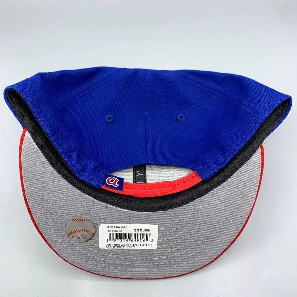 New Era Atlanta Braves Hat Men 9Fifty New Era MLB Snap Back Cap Size ONE SIZE - 5 Thumbnail