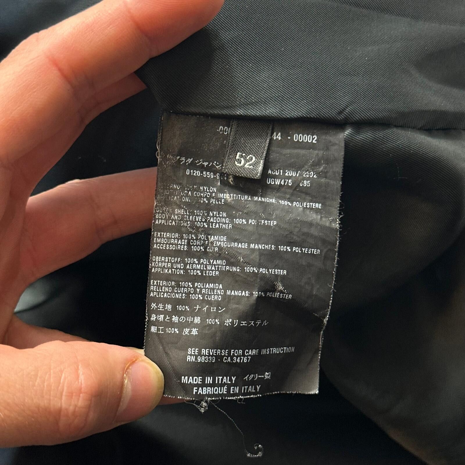Prada Prada Milano 2007 Gabardine Nylon + Leather Bomber Jacket L Size US L / EU 52-54 / 3 - 10 Thumbnail