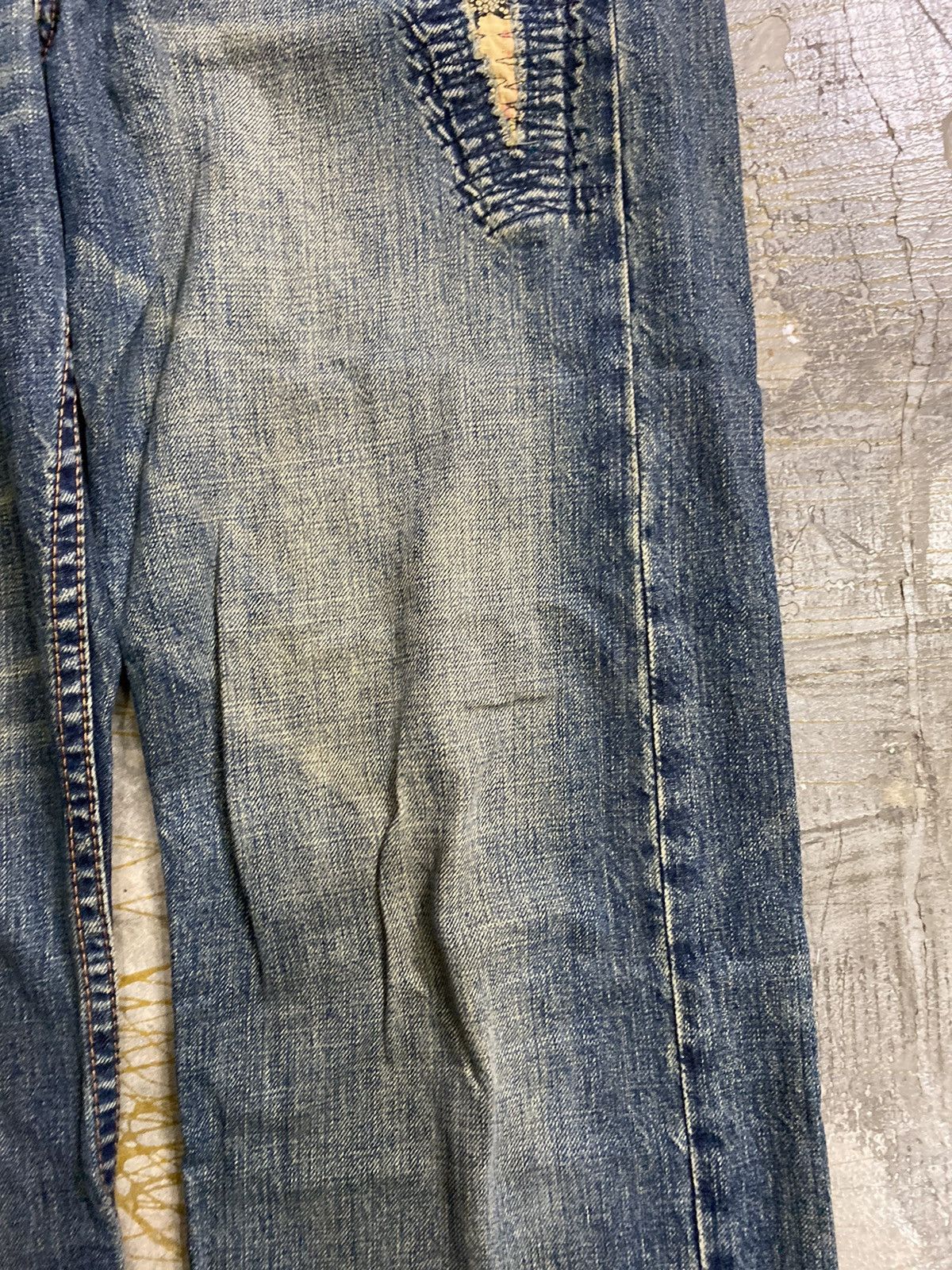Takeo Kikuchi 1990s Japan Motive patch distressed light denim Size US 32 / EU 48 - 12 Thumbnail