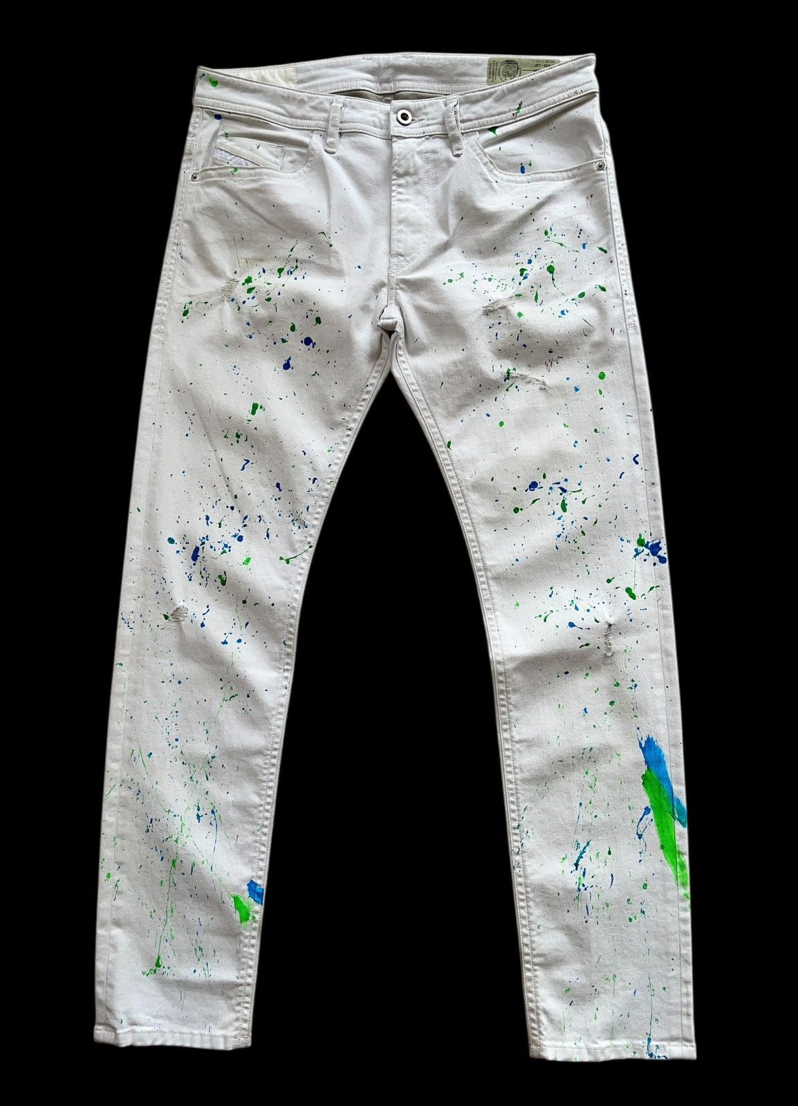 Diesel Diesel Thommer Slim-Skinny Paint Splatter Denim Size US 33 - 2 Thumbnail