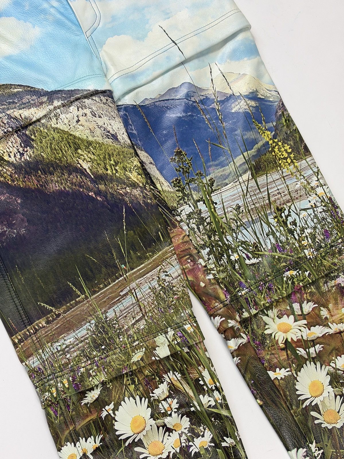 Balenciaga Balenciaga Spring 2018 3 Parts Leather Landscape Print Pants Size US 30 / EU 46 - 4 Thumbnail