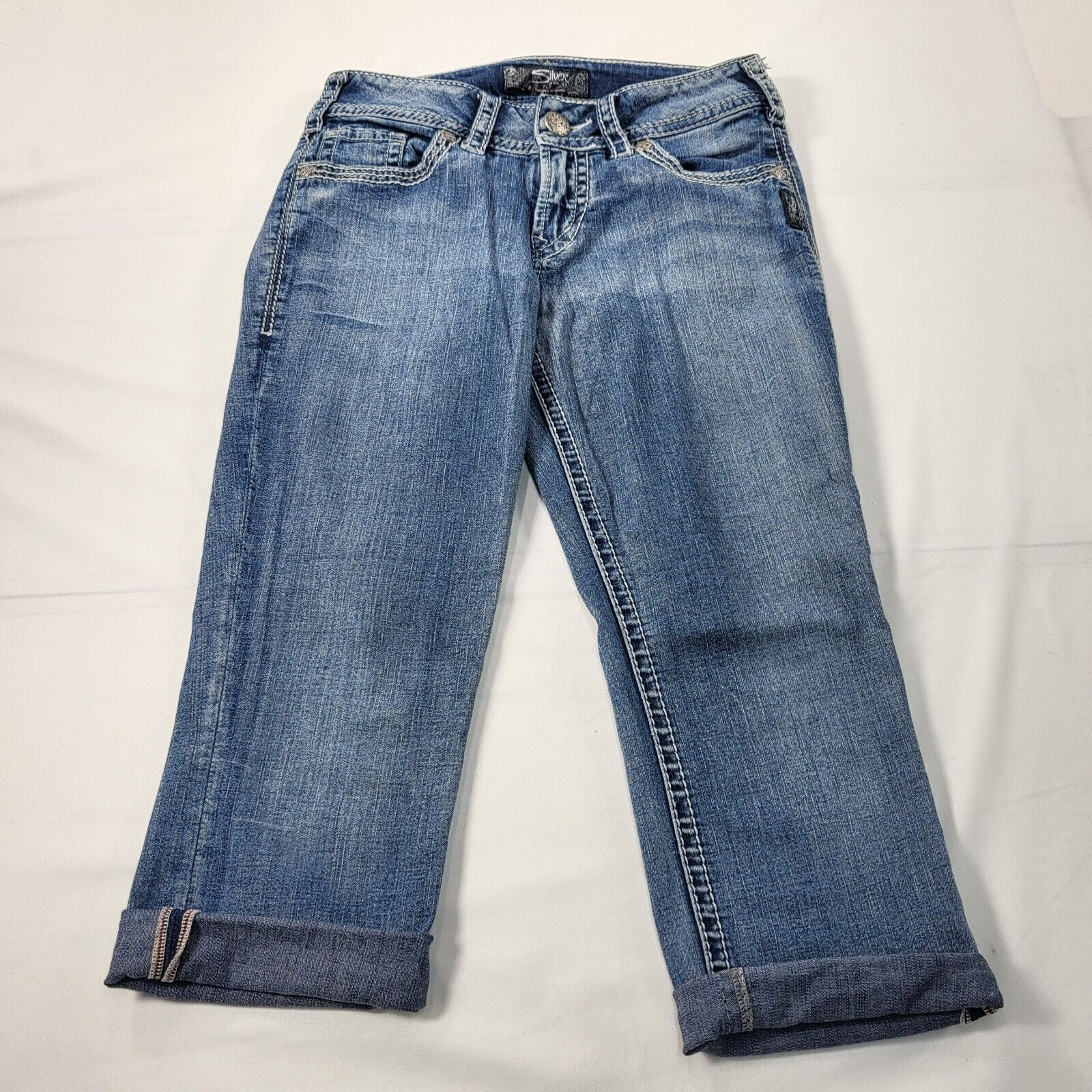 Other Silver Suki Surplus Capri Denim Jeans Womens Size 25 Blue Size 26" / US 2 / IT 38 - 2 Thumbnail