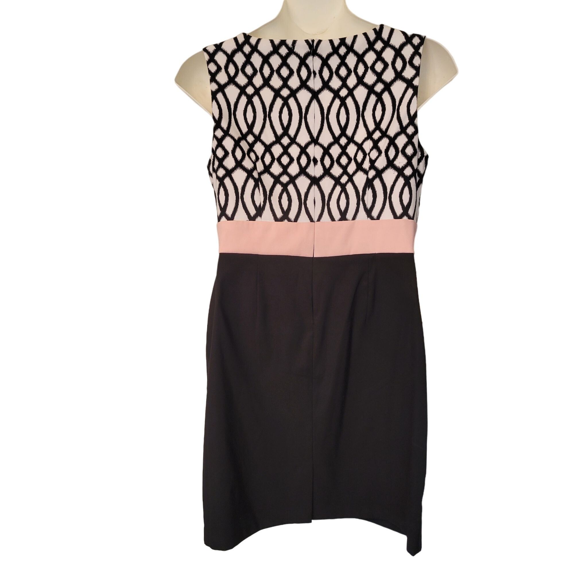 Vintage Connected Apparel Sleeveless Black White Geometric Dress Pin Size XL / US 12-14 / IT 48-50 - 3 Thumbnail