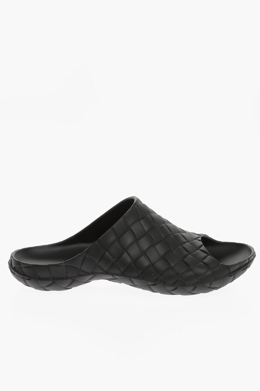 image of Bottega Veneta Og1Mm0424 Braided Rubber Slippers In Black, Men's (Size 8)