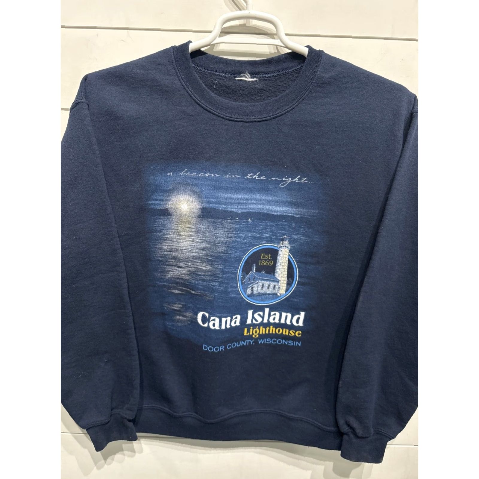Vintage Vtg Cana Island Lighthouse Crewneck Sweatshirt Mens Medium Blue Sweatshirt Crew Nautical Outdoor Vintage Size US M / EU 48-50 / 2 - 2 Thumbnail